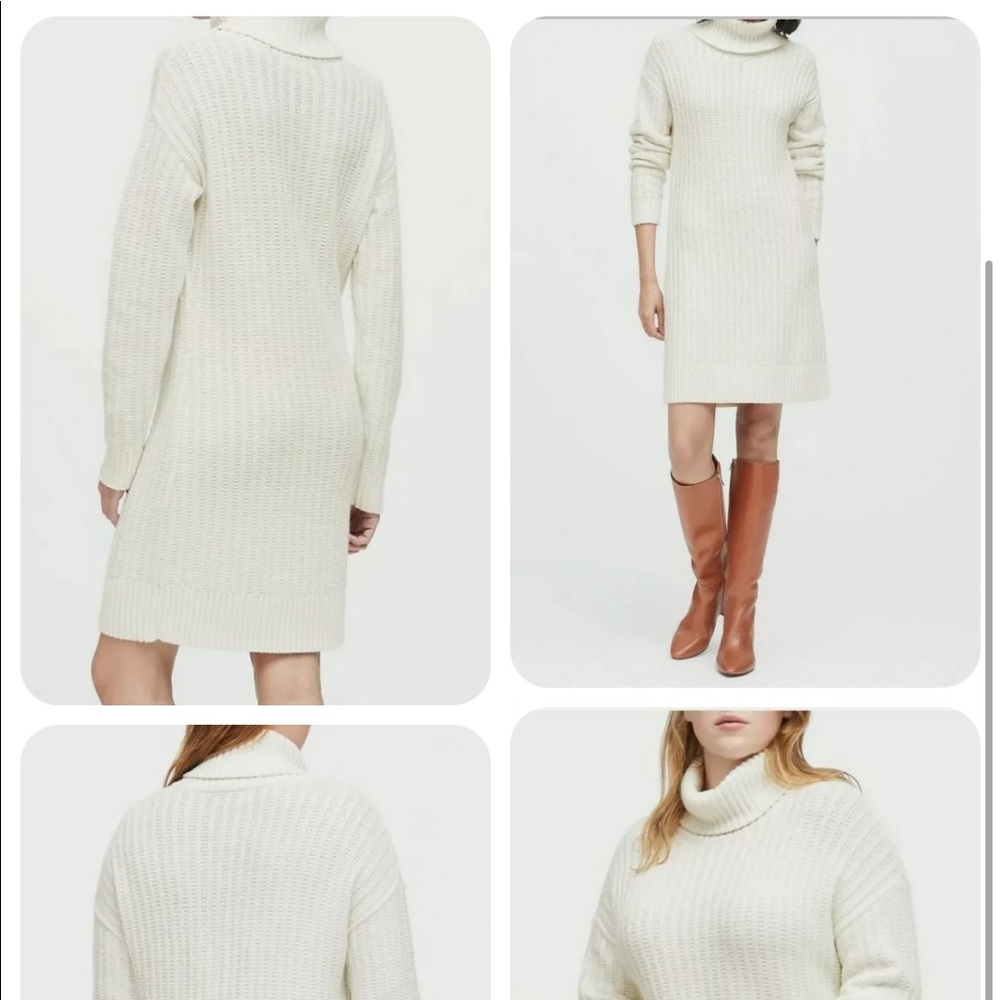 BRAND NEW Banana republic cream turtleneck sweater dress size M never worn